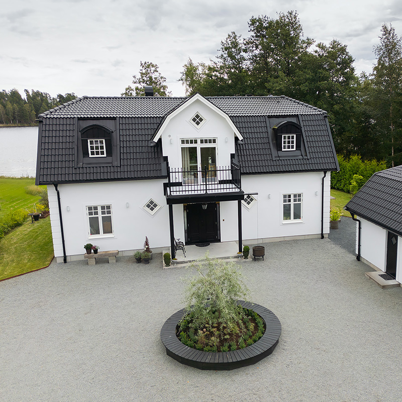 Flyfoto med utsikt over villaen